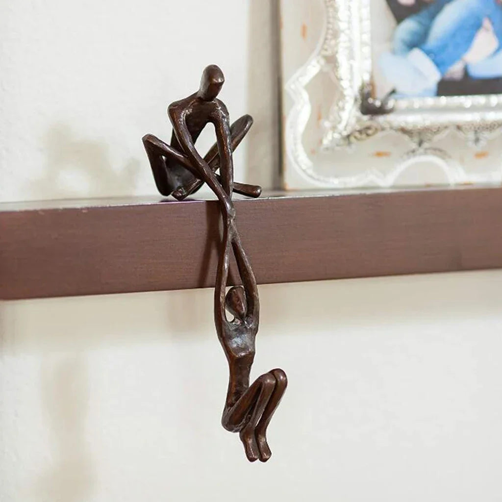 Ledge Lovers – Abstract Couple Sculpture for Shelf & Desk Decor