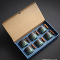 6pcs Set Ceramic Retro Espresso Coffee Cup With Wooden Handle - Your Ritual Hub 