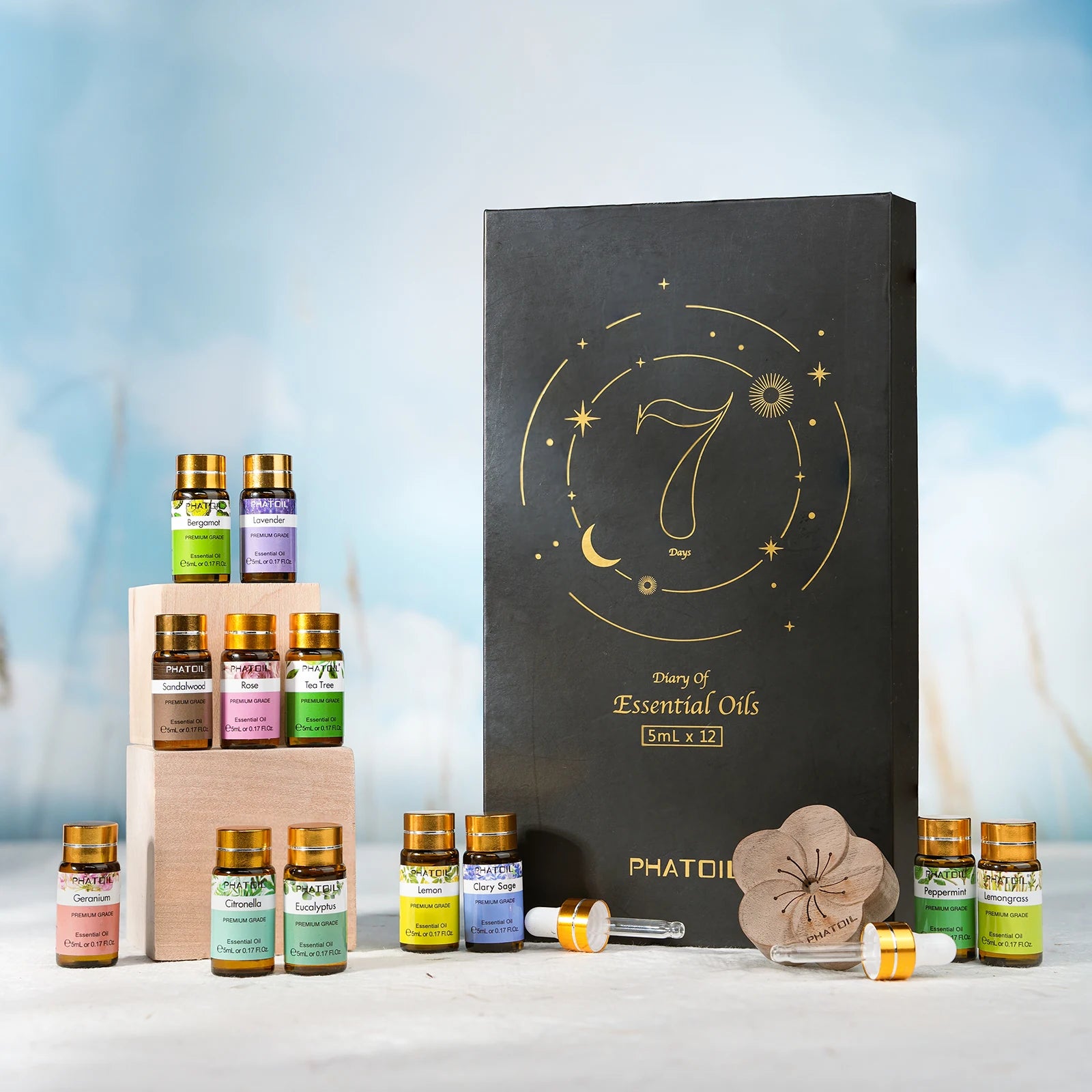 Pure Essential Oils Set – 12 Aromatherapy Oils for Diffuser, Candles & Rituals