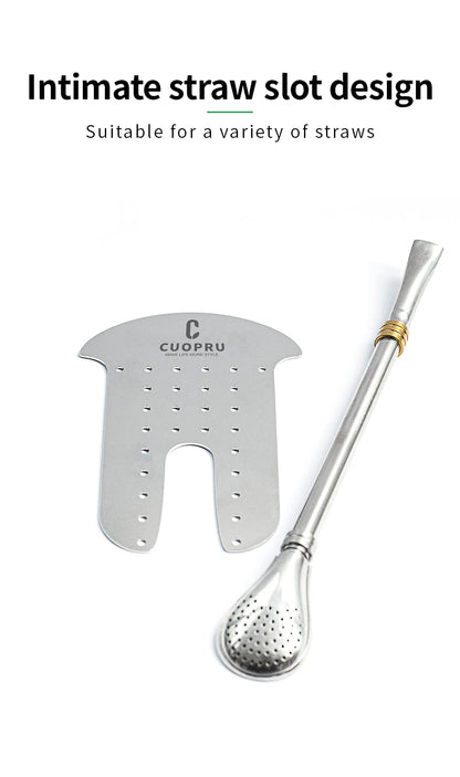 Yerba Mate Gourd Set — Double-Wall Steel Cup & Bombilla