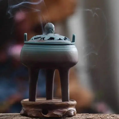 Ceramic Sandalwood Incense Burner — Buddha Tea Ceremony Decor