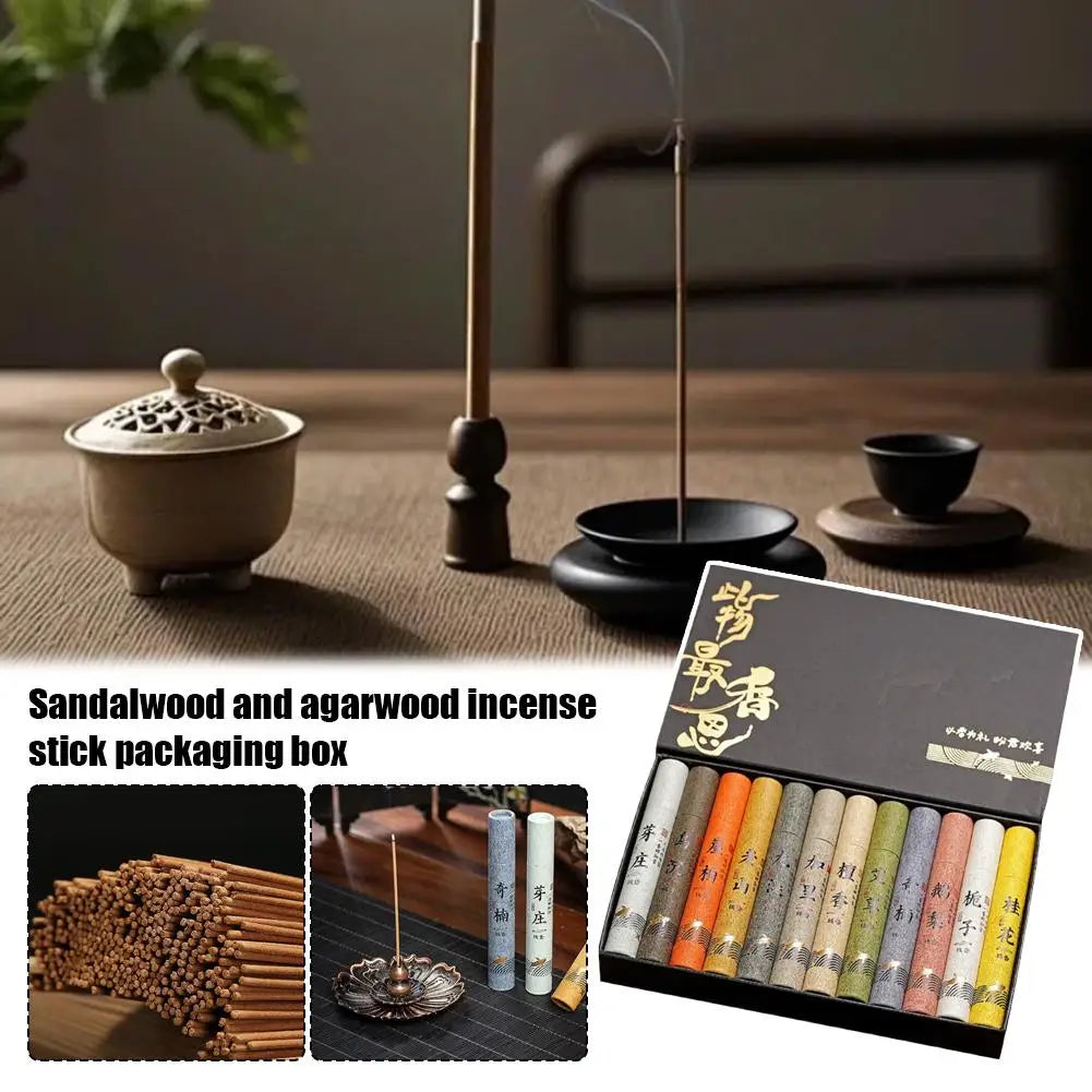 Chinese 12 kinds of scented Incense Stick Gift Box Set natural linear Aromatherapy - Your Ritual Hub 