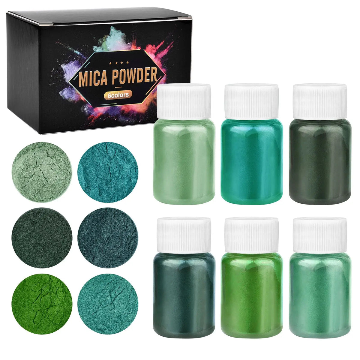 6-Colour Pearlescent Mica Powder Set for DIY Crafts
