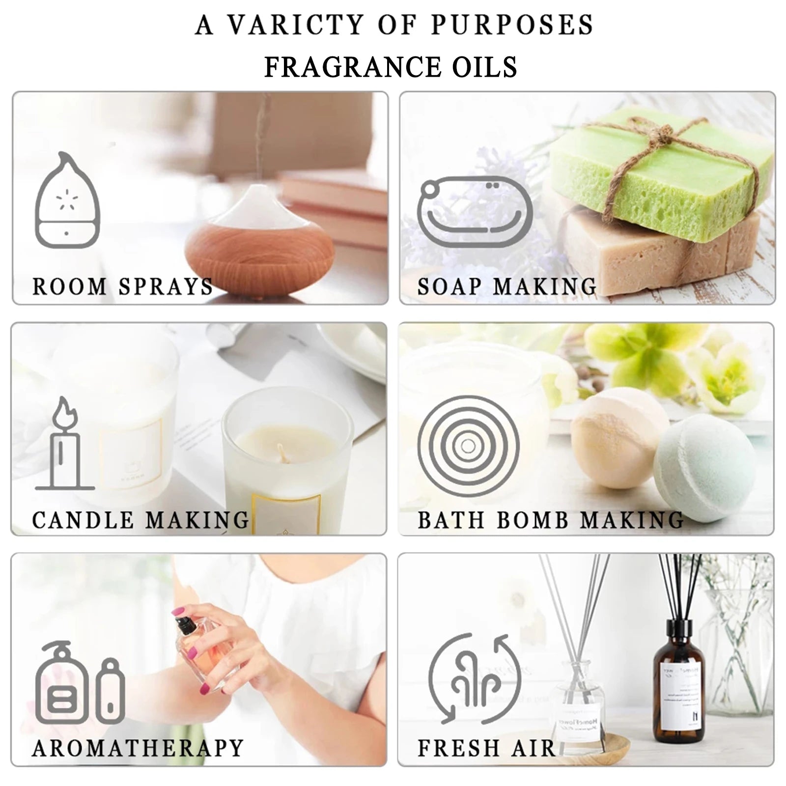 Pure Essential Oils Set – 12 Aromatherapy Oils for Diffuser, Candles & Rituals