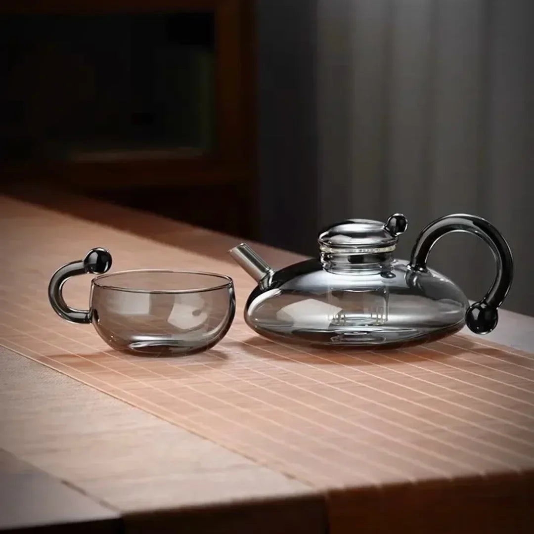 Scandinavian Glass Flower Tea Pot Set — Afternoon Tea