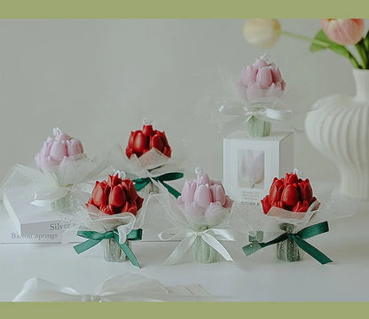 Handmade Tulip Bouquet Soy Wax Candle