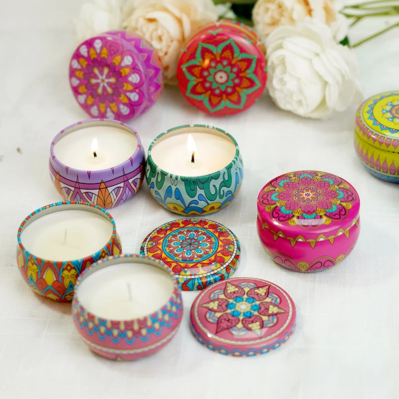 8-Pack Soy Wax Scented Candle Tin Set
