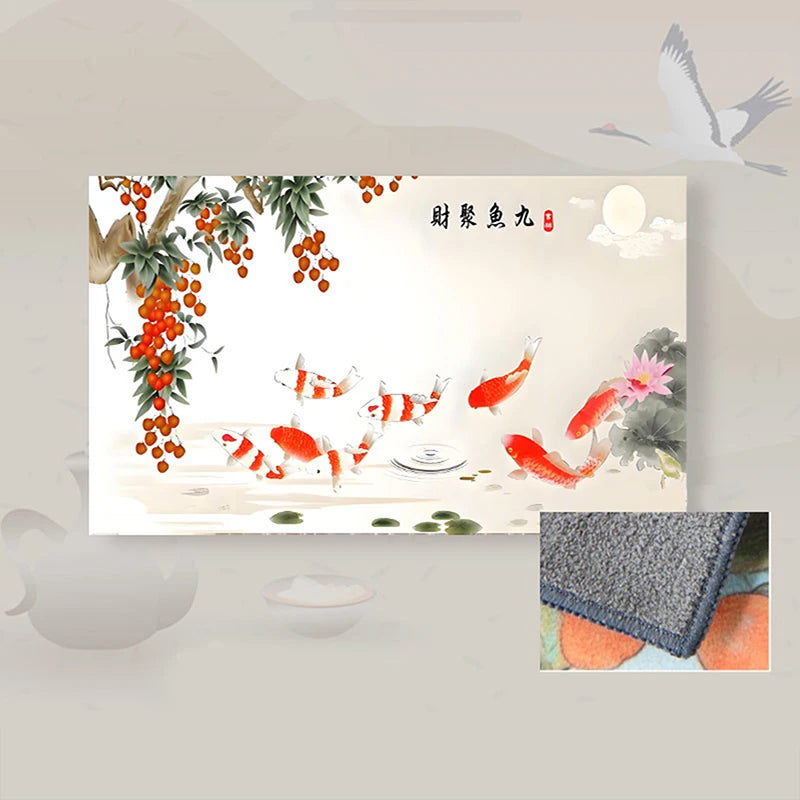 Premium Retro Painted Tea Cloth — 30×18cm