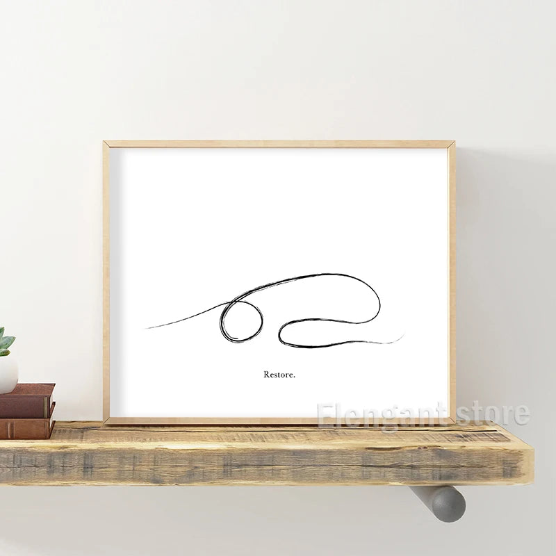Yoga Wall Art Print Meditation Poster Yoga Symbol Breath Quote - Your Ritual Hub 