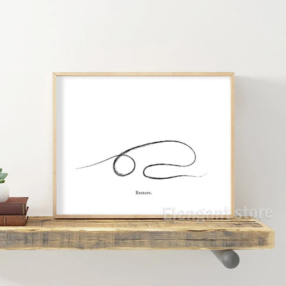 Yoga Wall Art Print Meditation Poster Yoga Symbol Breath Quote