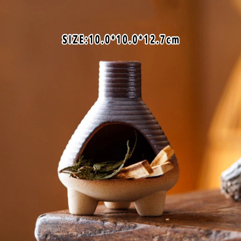 Ceramic Incense Burner Smudging Bowl with Ash Catcher Heat-Resistant Incense Censer for Yoga Home Decor & Thoughtful Gift
