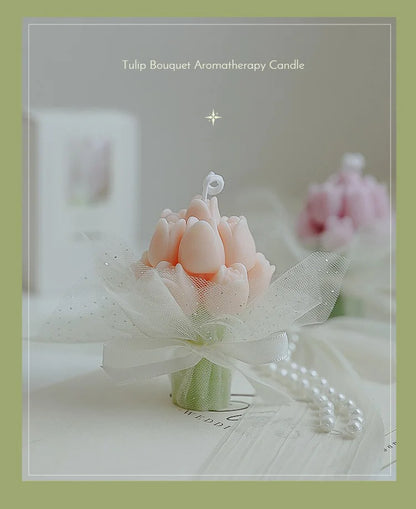 Handmade Tulip Bouquet Soy Wax Candle