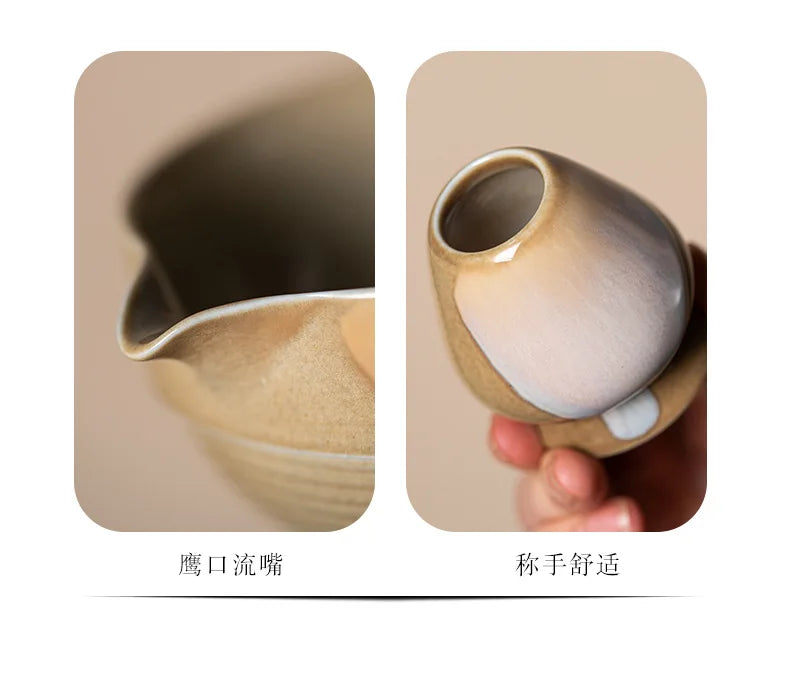 2025 Vintage Matcha Set 4pcs Ceramic Spout Bowl Whisk Bamboo Chasen