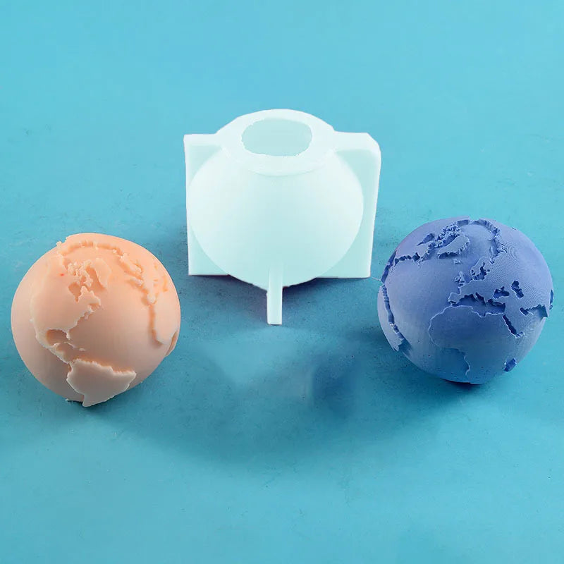 3D Earth Candle Silicone Mold Concrete Earth Plaster Mold - Your Ritual Hub 