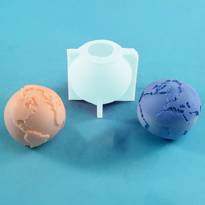 3D Earth Candle Silicone Mold Concrete Earth Plaster Mold