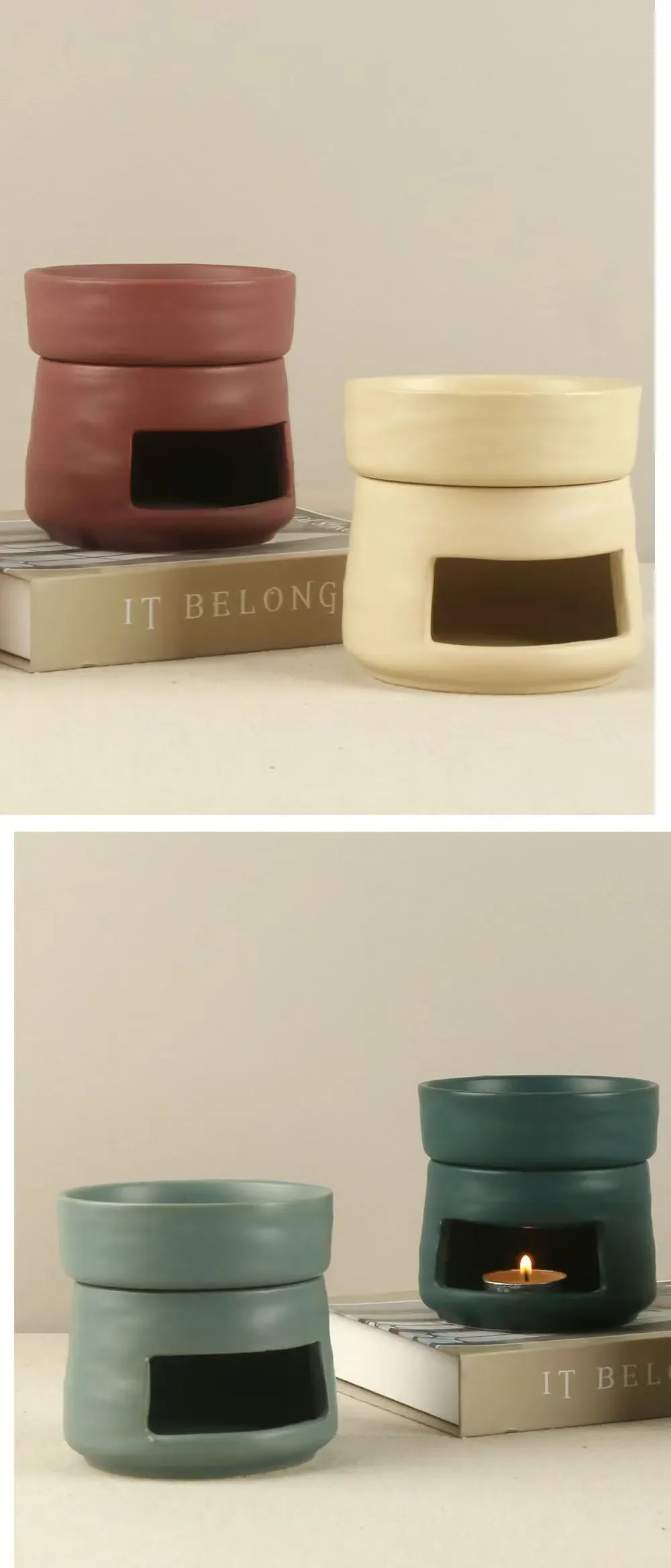 Exquisite ceramic craftsmanship candle holder wax oil burner - Your Ritual Hub 