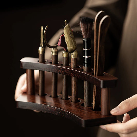 Solid Wood Kung Fu Tea Ceremony Six Gentlemen Set