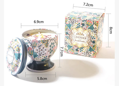 Ljuspresentkit Sojavax Aromaterapi Burk Ljus i Plåtburk Lyxiga Bröllopsgåvor Brudtärna Souvenir för Gäster Heminredning