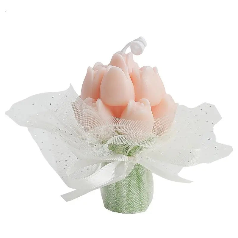 Handmade Tulip Bouquet Soy Wax Candle