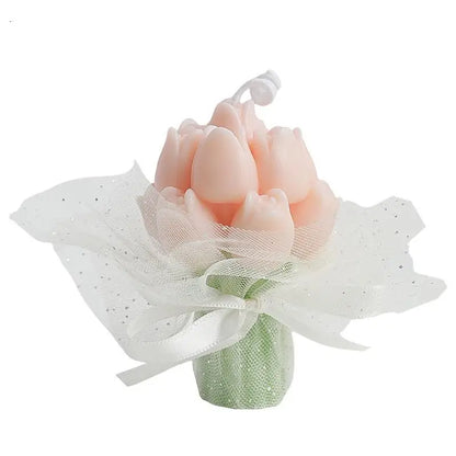 Handmade Tulip Bouquet Soy Wax Candle