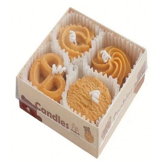4-Pack Cookie-Shaped Scented Soy Wax Candles — 120g