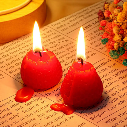 15-Pack Strawberry-Shaped Scented Soy Wax Candles