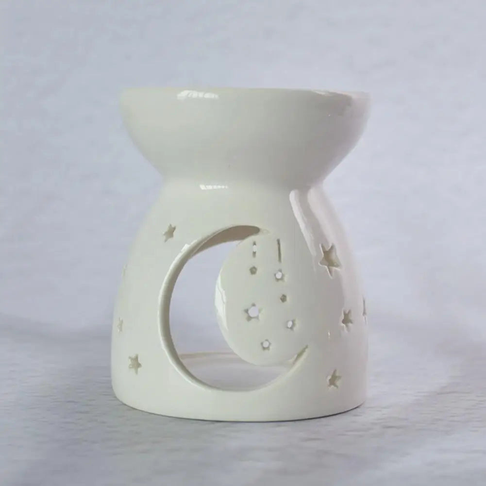 Ceramic Cutout Aroma Burner & Wax Melter with Spoon