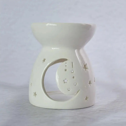 Ceramic Cutout Aroma Burner & Wax Melter with Spoon