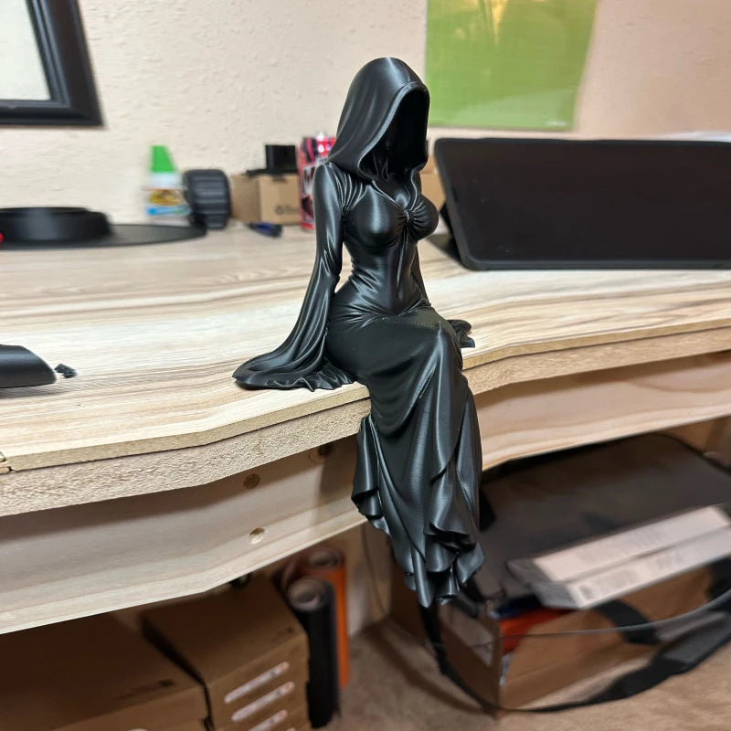 Seated Lady Reaper Statue – 3 Sizes