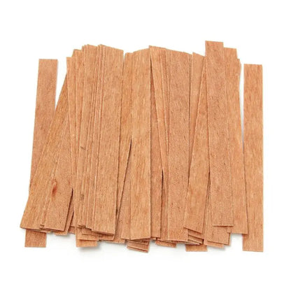 50-Pack Wooden Candle Wicks — Multi-Size with Sustainer Tabs