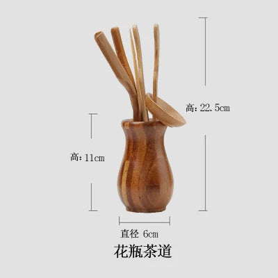 Handmade Kung Fu Tea Sets Vintage Puer Knife Spoon Tea Tools Set Tea Ceremony Utensils Chinese Bamboo Clip Strainer 6pc/set