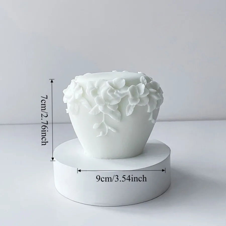 1pc Nordic Floral Scented Candle Set Handmade Soy Wax Aromatherapy Candle with 3D Flower - Your Ritual Hub 