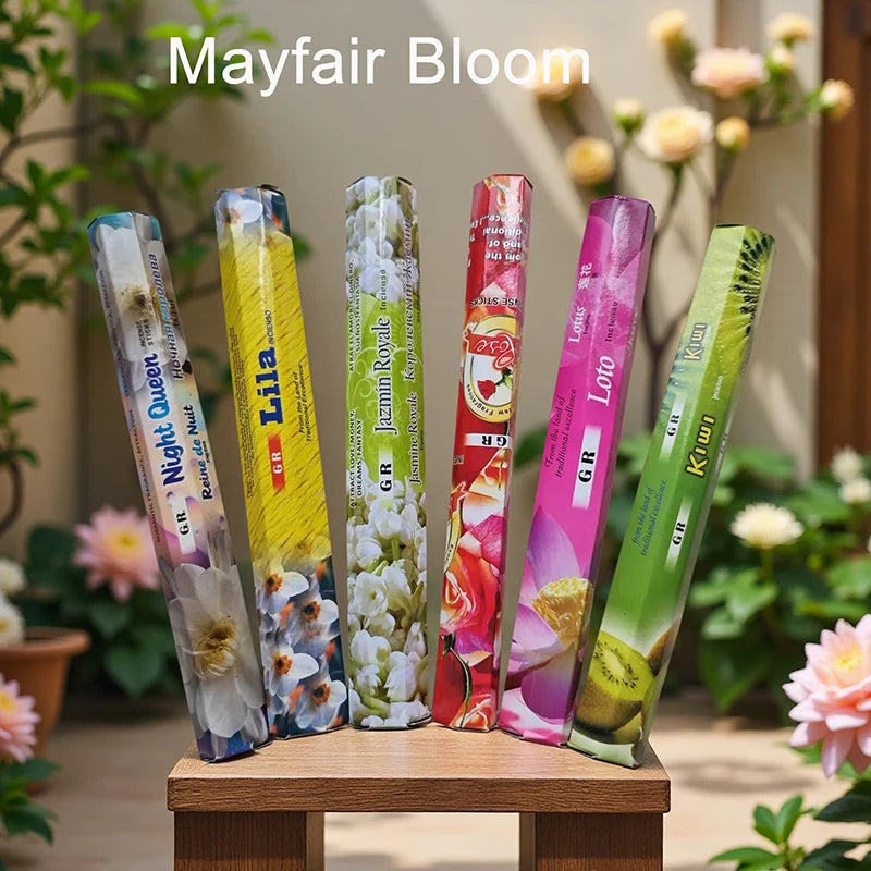6 Sets of 120 Indian Incense Sticks Palo Santo Lavender Jasmine Meditation Fresh Air Scent Aroma Home Long-Lasting Fragrance - Your Ritual Hub 