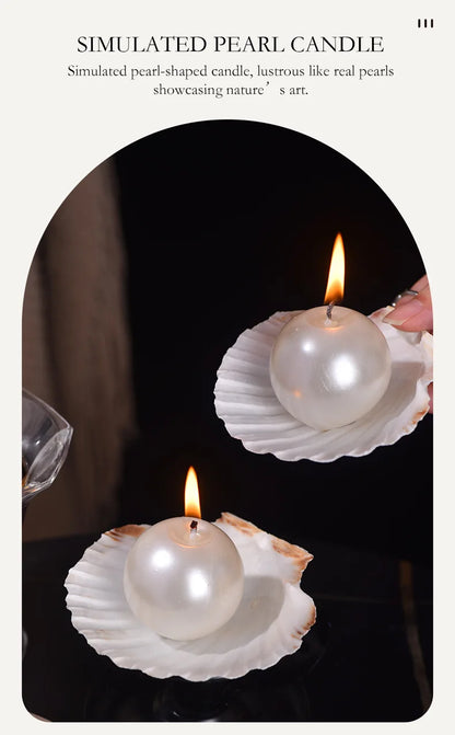 1PC Ocean Wind Pearl Shell Scented Candle Ins Wind High Value Scented Candle Souvenir Home Party Scene Decoration