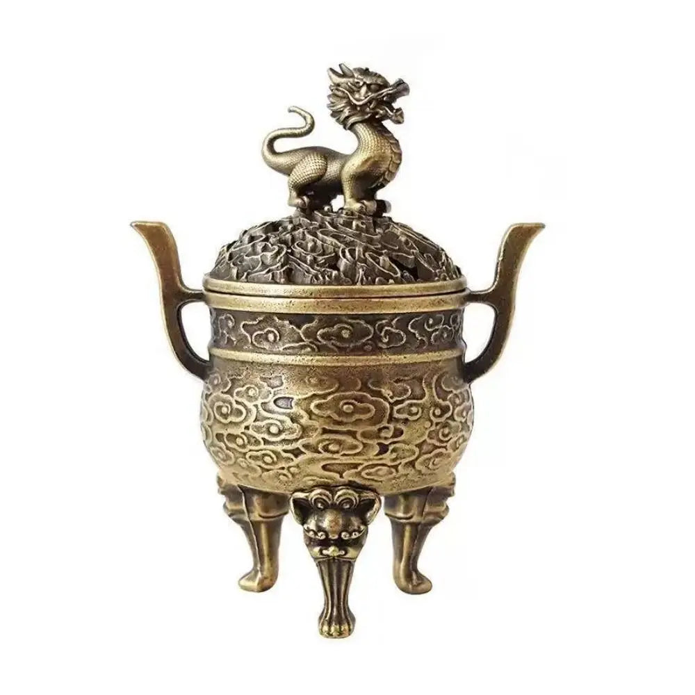 Elephant Lotus Incense Burner — Vintage Alloy Censer