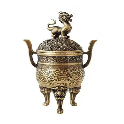 Elephant Lotus Incense Burner — Vintage Alloy Censer