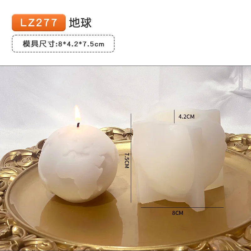 3D Earth Candle Silicone Mold Concrete Earth Plaster Mold - Your Ritual Hub 