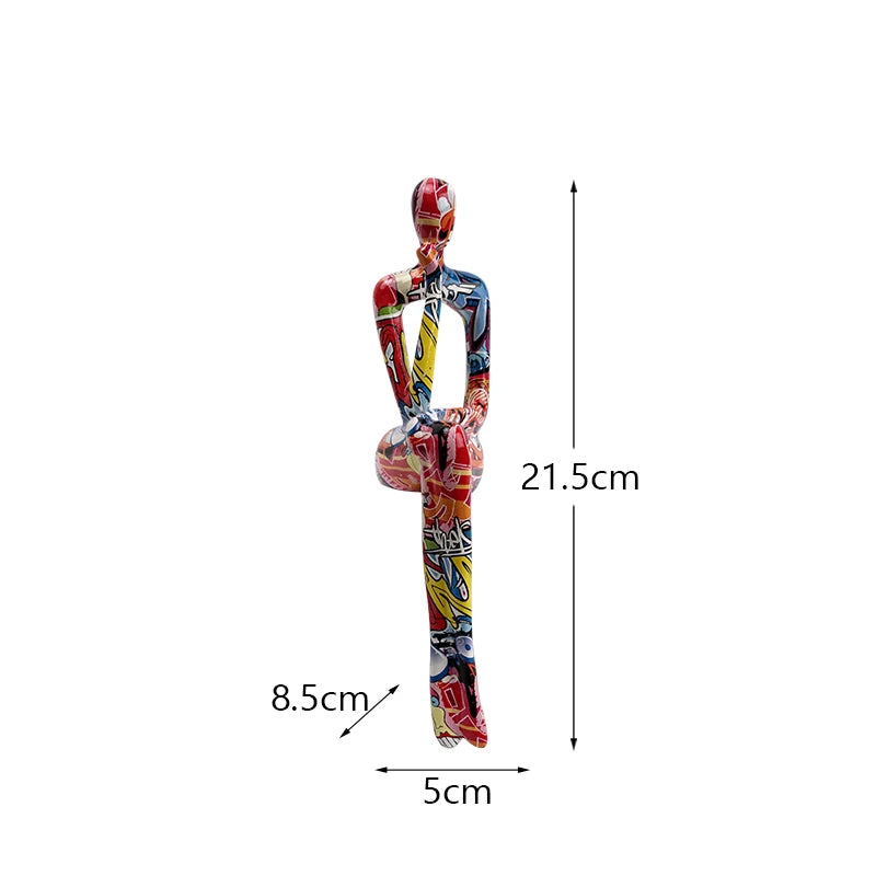 Abstract Thinker Figurine Set of 3 – Modern Minimalist Resin Statues