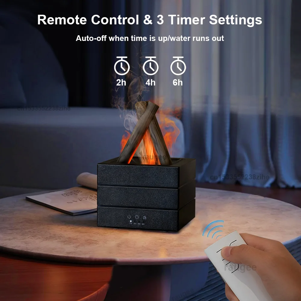 Aroma Humidifier Bonfire Flame Essential Oils Diffuser with Remote Control and Lights