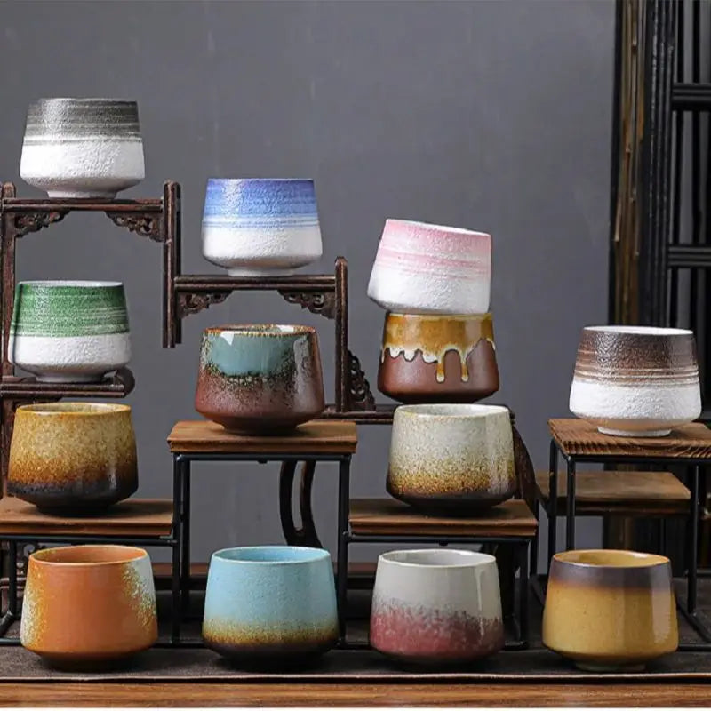 Retro Colorful Tea Cups 200ml Cute Coarse Ceramic Coffee Mugs - Your Ritual Hub 
