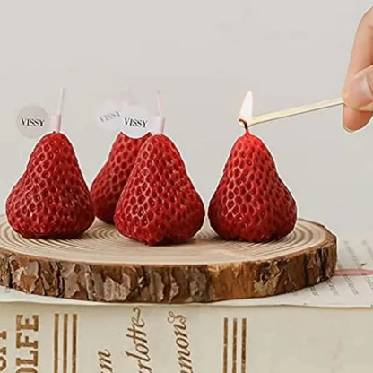 15-Pack Strawberry-Shaped Scented Soy Wax Candles