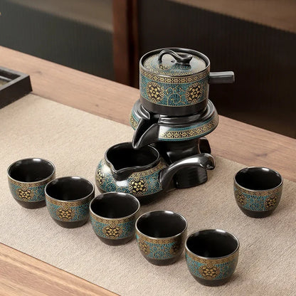 Kungfu Tea Set Semi-automatic Rotating