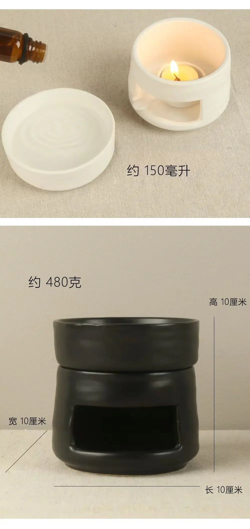 Exquisite ceramic craftsmanship candle holder wax oil burner - Your Ritual Hub 