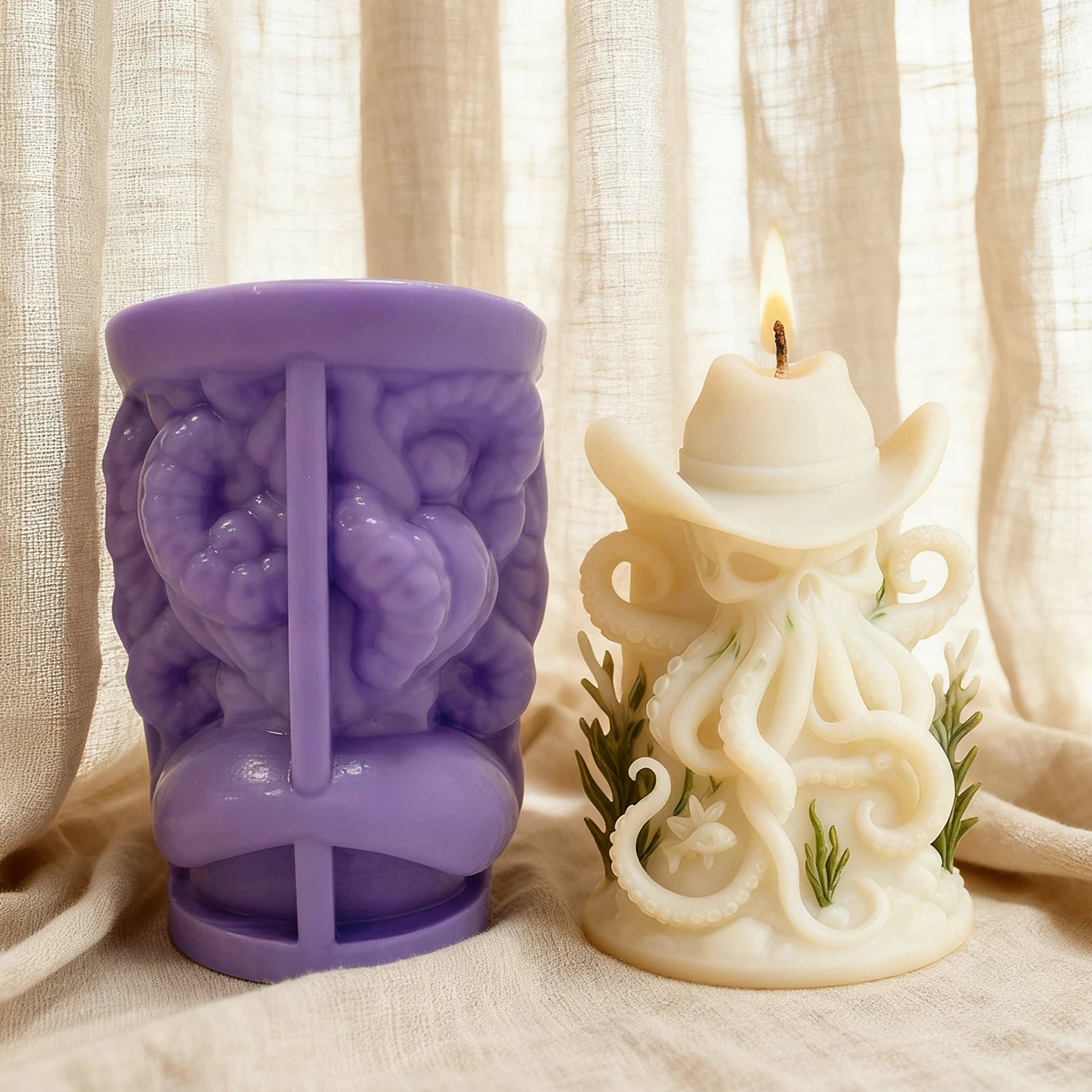 Octopus Cowboy Art Candle Mold - Your Ritual Hub 