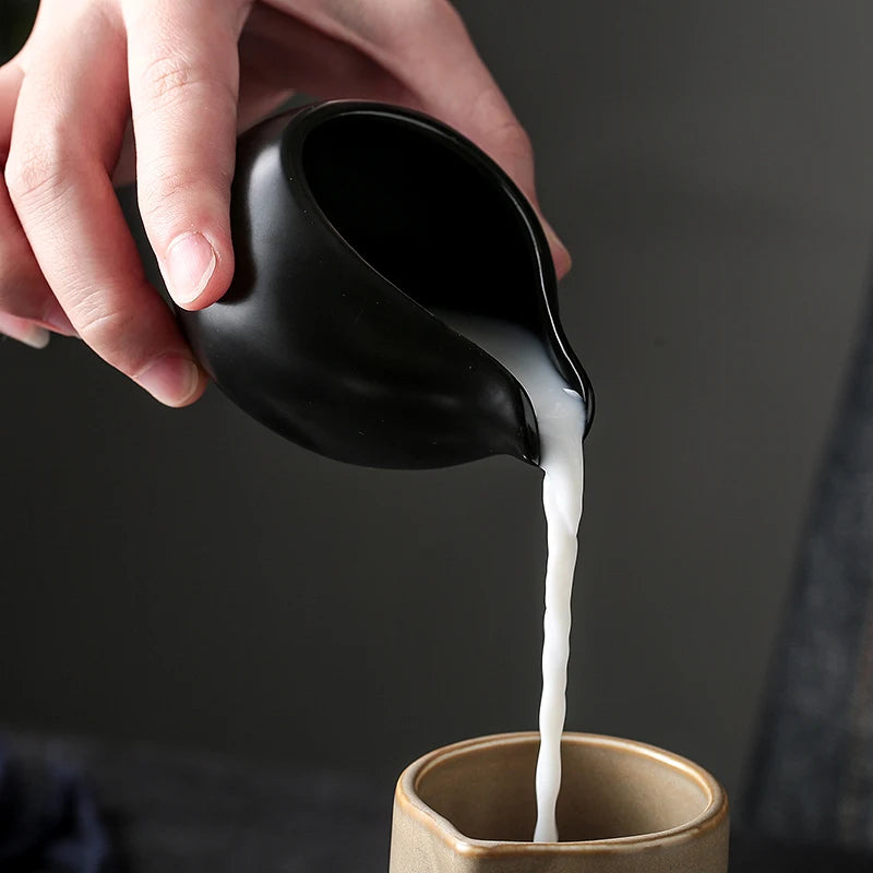 European-style coffee shop breakfast honey milk juice with sugar