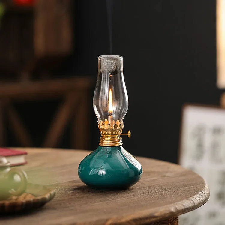 Traditional Ceramic Butter Oil Lamp - Aromatic Incense Burner and Ambient Night Light - Your Ritual Hub 
