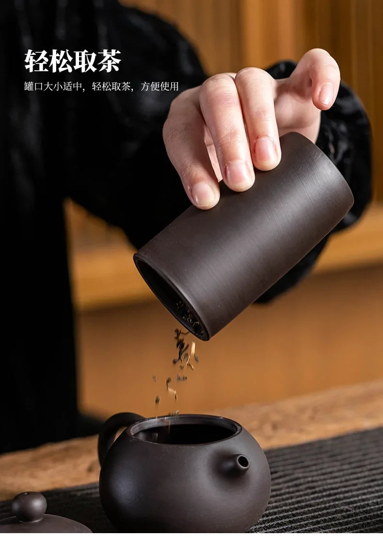 Purple Clay Travel Tea Set — 1 Pot & 4 Cups
