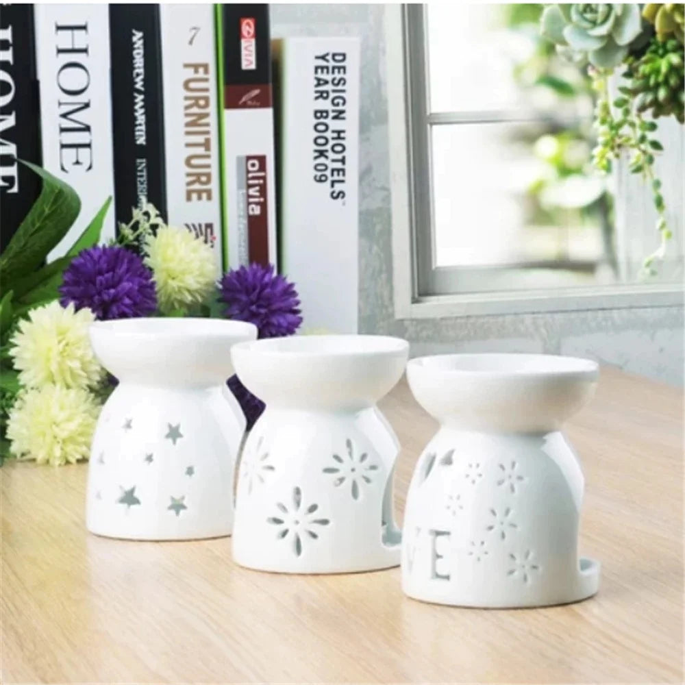 Ceramic Tealight Oil Burner & Fragrance Night Lamp - Your Ritual Hub 