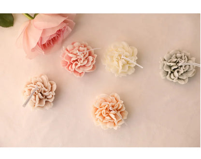 3D Carnation Flower Candle Home Decoration