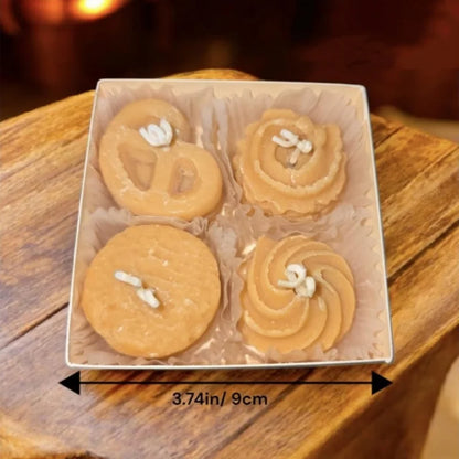 4-Pack Cookie-Shaped Scented Soy Wax Candles — 120g